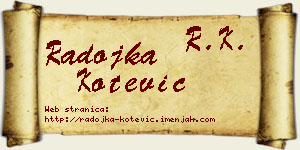 Radojka Kotević vizit kartica